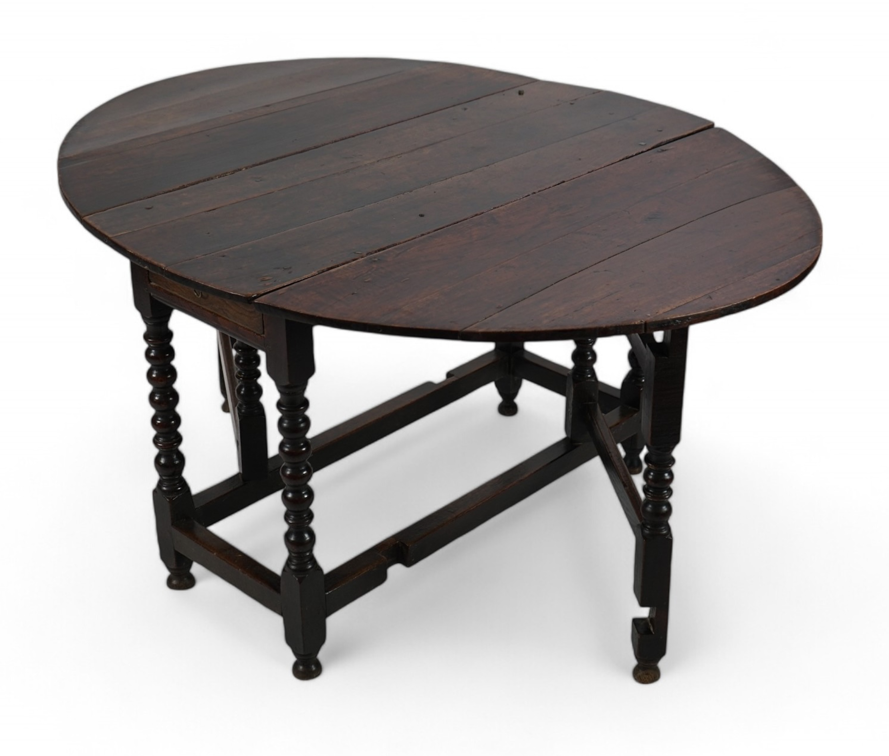 A 17th century and later oak gateleg table